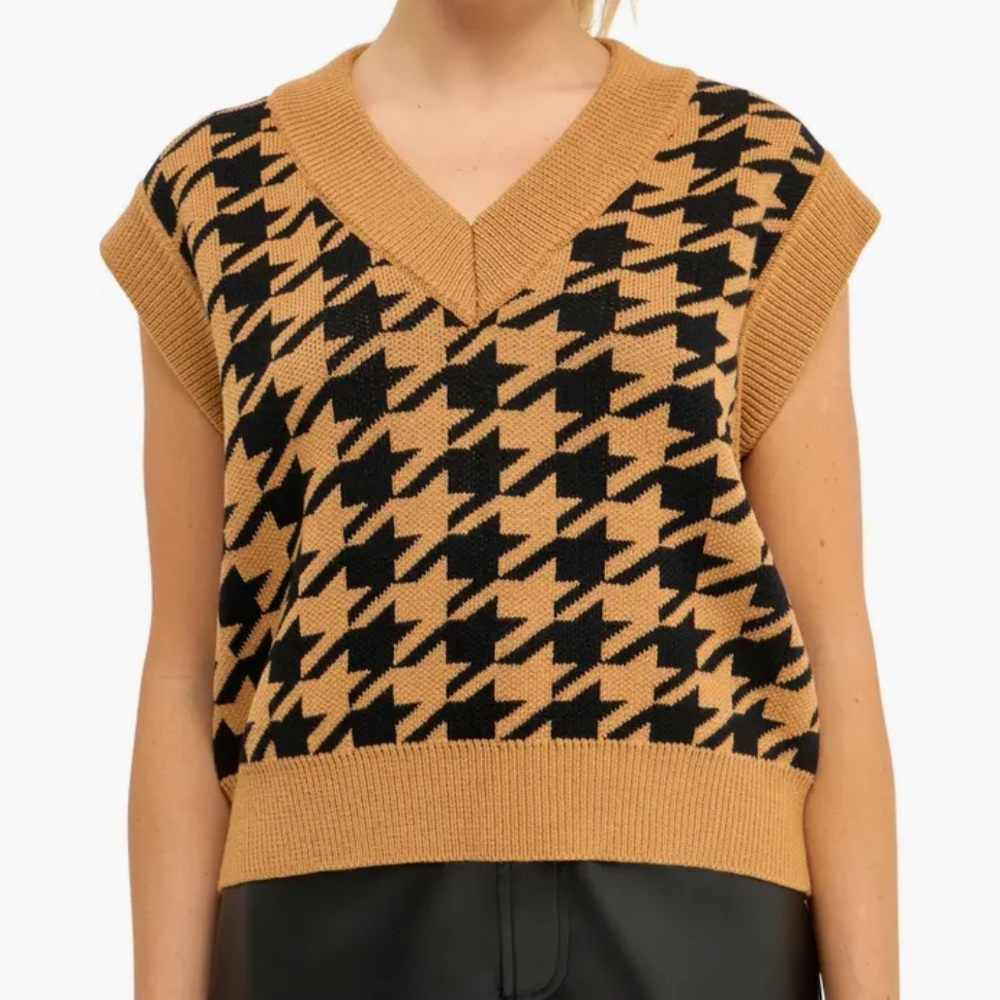 Endless Rose Houndstooth Sweater Vest